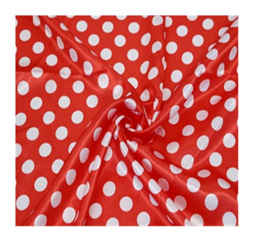 Tissu à pois charmeuse satin polyester anti froissement grand tissu couture 5m
