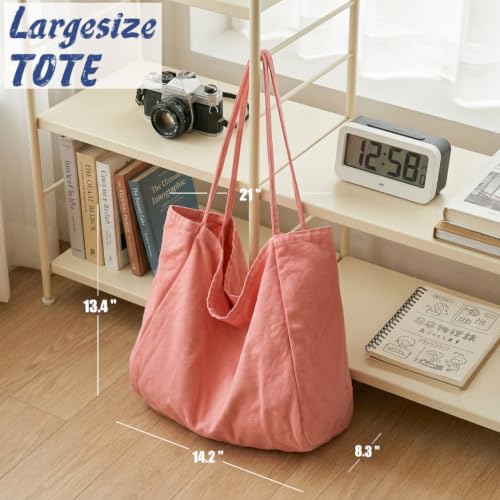 Image of Canvas Tote Bag for Women Large Hobo Shoulder Bag for Work Travel Casual Message Bag Tote Purse handbags