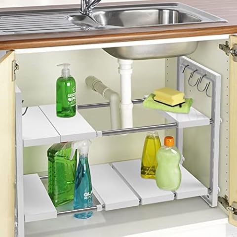 SMONTER Expandable Under Sink Storage Organizer Cover