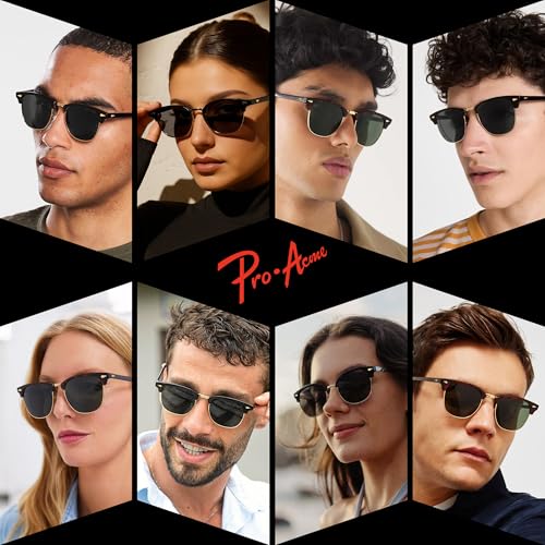 Pro Acme Polarized Sunglasses for Men Women Classic Semi-Rimless Frame Square Sun Glasses Retro Driving Shades UV Blocking2