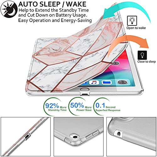 Image of DuraSafe Cases For iPad 9.7 inch Air 2nd Gen 2014 Case A1566 MGL12HN /A MH0W2HN /A A1567 MGKM2HN /A MH182HN /A MGKL2HN /A MGTY2HN /A MH1J2HN /A MGTX2HN /A MH2V2HN /A MH2W2HN /A MH2U2HN /A MH2N2HN /A - Marble Pink