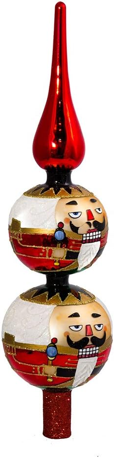 Kurt Adler Un-Lit Glass Nutcracker Finial Treetop