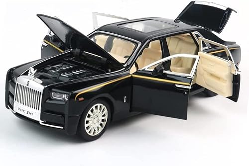 JaBuBeaGup 1 32 Rolls Royce Phantom Alloy Sound-Light Echo Car Model Toy con sonido y luz, 6 hojas de apertura de puerta regalo para niños y niños,