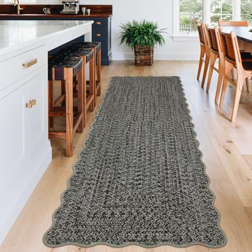 Garvee Printed Rug (Not Woven!) Hallway Runners 2x10 Washable Area Rug, Farmhouse Rustic Area Rug with Non Slip Backing, Soft Low Pile Indoor Carpet R