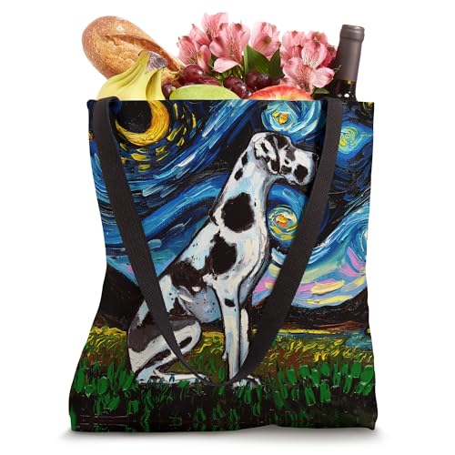 Harlequin Great Dane Starry Night Art Bolsa Tote para perros miniatura 4