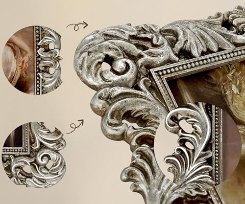 Image of 11x14 Picture Frame Silver Ornate Vintage Antique Gothic Baroque | Wall Display, Fits 8x10 Photos with Mat or 11x14 Photos