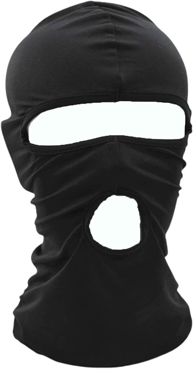 3 Hole Black Balaclava Ski Mask, Thin Full Face Mask for Men Women Motorcycle Bike Hunting Cycling Cap Ski