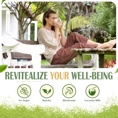 BeriWell Mushroom Matcha Powder with 7 Superfood Mushrooms