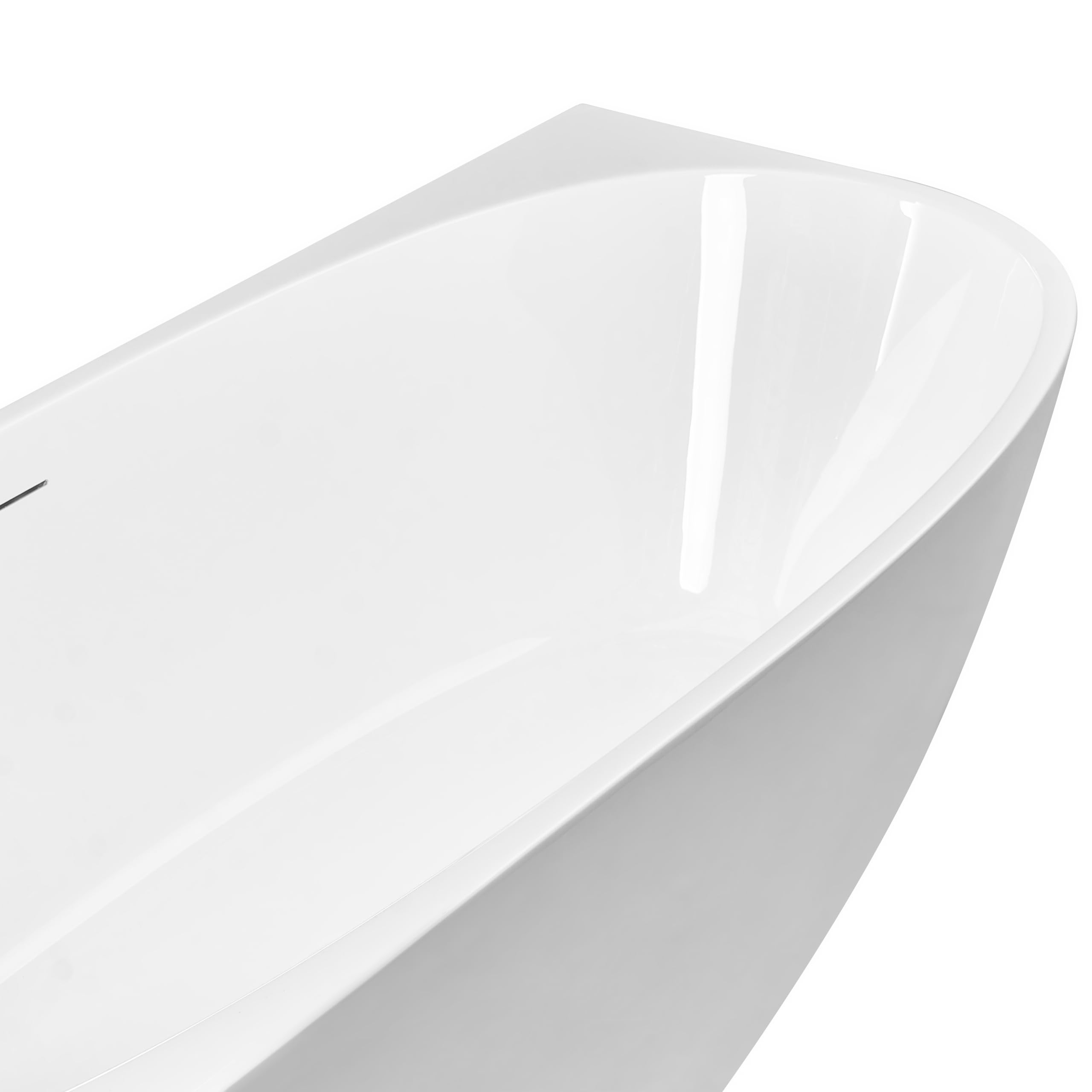 Bañera esquinera derecha moderna 170 x 80 cm acabado acrílico brillante blanco Parnaiba