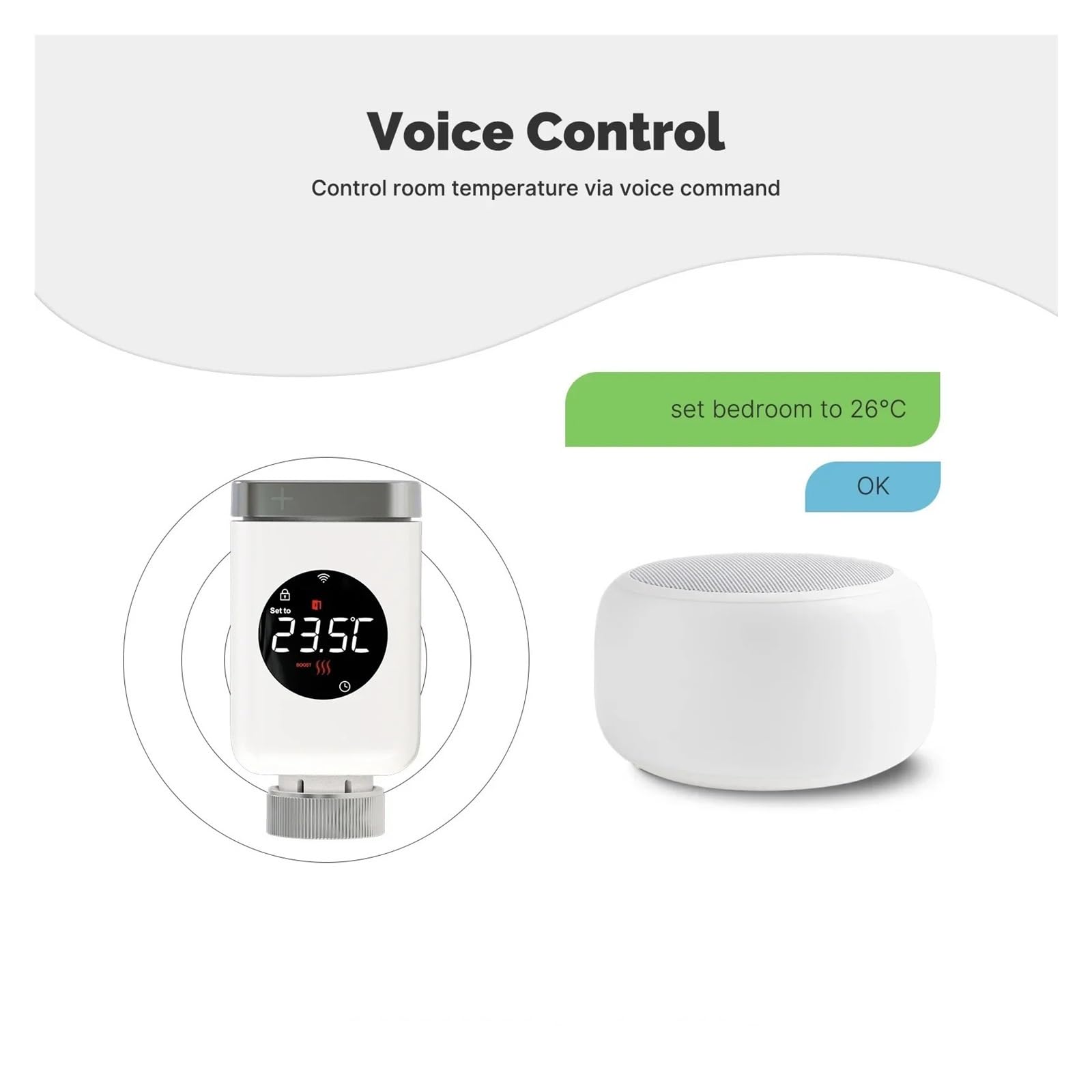 Válvula Termostática Inteligente For Radiador, Controlador De Temperatura Remoto Programable TRV, WiFi, Compatible con Aplicación