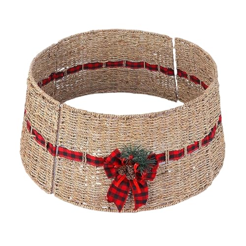 Base de mimbre para ocultar soporte de árbol de Navidad de 61 cm 2