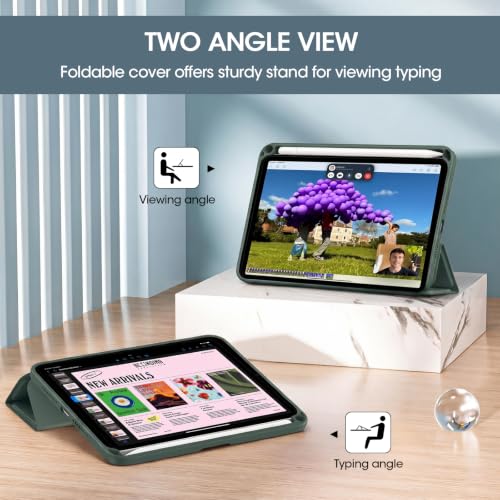 Image of ProCase Smart Case for iPad mini 7 A17 Pro 2024 /Mini 6 2021 8.3 inch -Mgreen | Slim iPad Mini 7th /6th Gen Case with Pencil Holder Hard Back Cover for iPad Mini 8.3 Inch 7th Gen /6th Gen