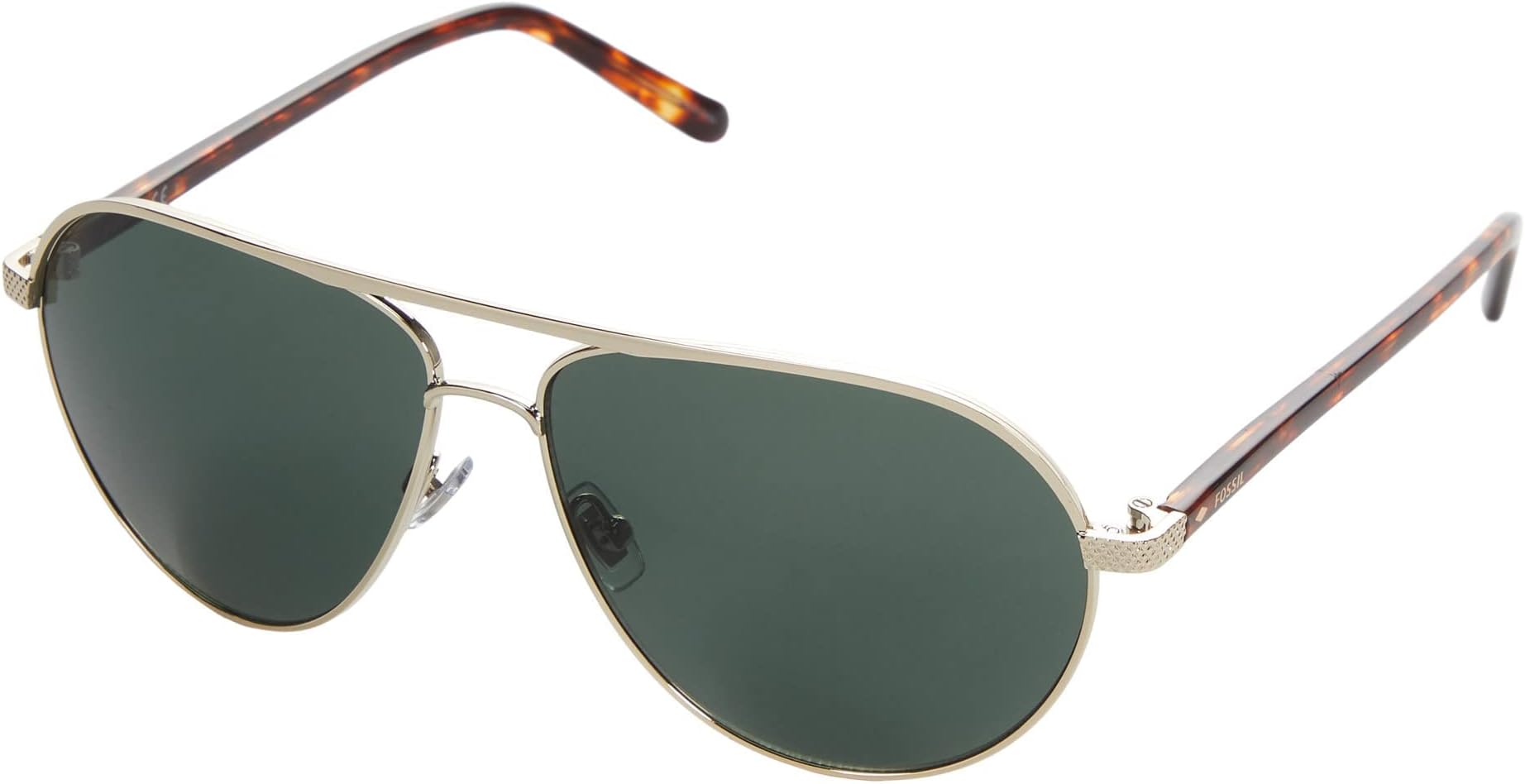 FossilMen's Male Sunglass Style FOS 3125/G/S Aviator, Light Gold/Green, 59mm, 13mm