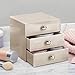 iDesign Plastic 3-Drawer Jewelry Box, Compact Storage Organization Drawers Set for Cosmetics, Dental Supplies, Hair Care, Bathroom, Office, Dorm, Desk, Countertop, 6.5