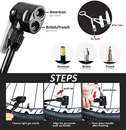 QHL Double Barrel Pompa a Pedale con manometro Bar...