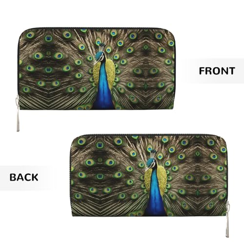Peacock Feather Print Womens Wallet, Ladies Credit Card Holder, Phone Wallet Purses, Long Clutch Hand Bag3