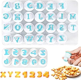 36 Pcs Alphabet Number Cookie Cutter Moulds Set, Fondant Mould DIY Biscuits Embosser Baking Mold for Christmas Cupcake Decor Birthday Wedding Party Cake Decoration