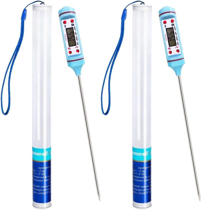 Sheng Digital Cooking Meat Thermometer 2 Pack, Multi Functional Thermometer with instant read, Food Probe Kitchen Cooking, Best for Food, Meat, Grill, BBQ, Milk,Water (Battery Included), 5.9 inches