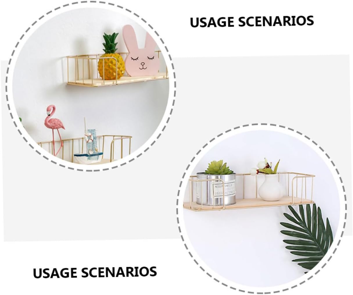 Toddmomy 2pcs Flowerpot Stand Rack Rectangular Hanging Plant Holder for and Flowers Easy to Install Decorative Shelf for Home and Balcony Garden
