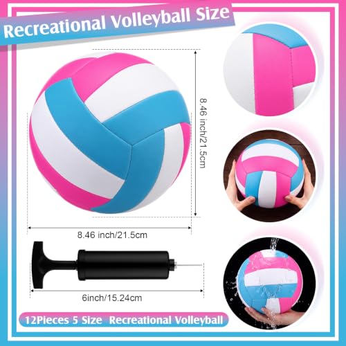Image of Vinsot Size 5 Recreational Volleyball with Air Pump | Soft Volleyballs for Outdoor Indoor Waterproof Volleyball Ball Bulk for Beach Gym Training Swimming Pool