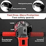 7.5Amp 4-1/2 Inch 12000 RPM Angle Grinder with 2 Guards, 3 Cutting Wheels, 3 Discs, Non-Slip Handle and Carbon Brush for Metal and Wood - Image 5
