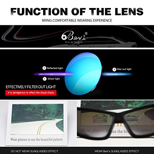 Image of Bevi Polarized Sports Sunglasses Ultralight TR90 Frame Glasses Flexible and Durable for Men Women Sun Glasses