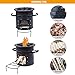 Lineslife Camping Rocket Stove Wood Burning Portable for Cooking, Outdoor Camping Wood Stove with Carrying Bag for Backpacking Emergency RV Survival, Versatility of Fuel, Black Round Single Door