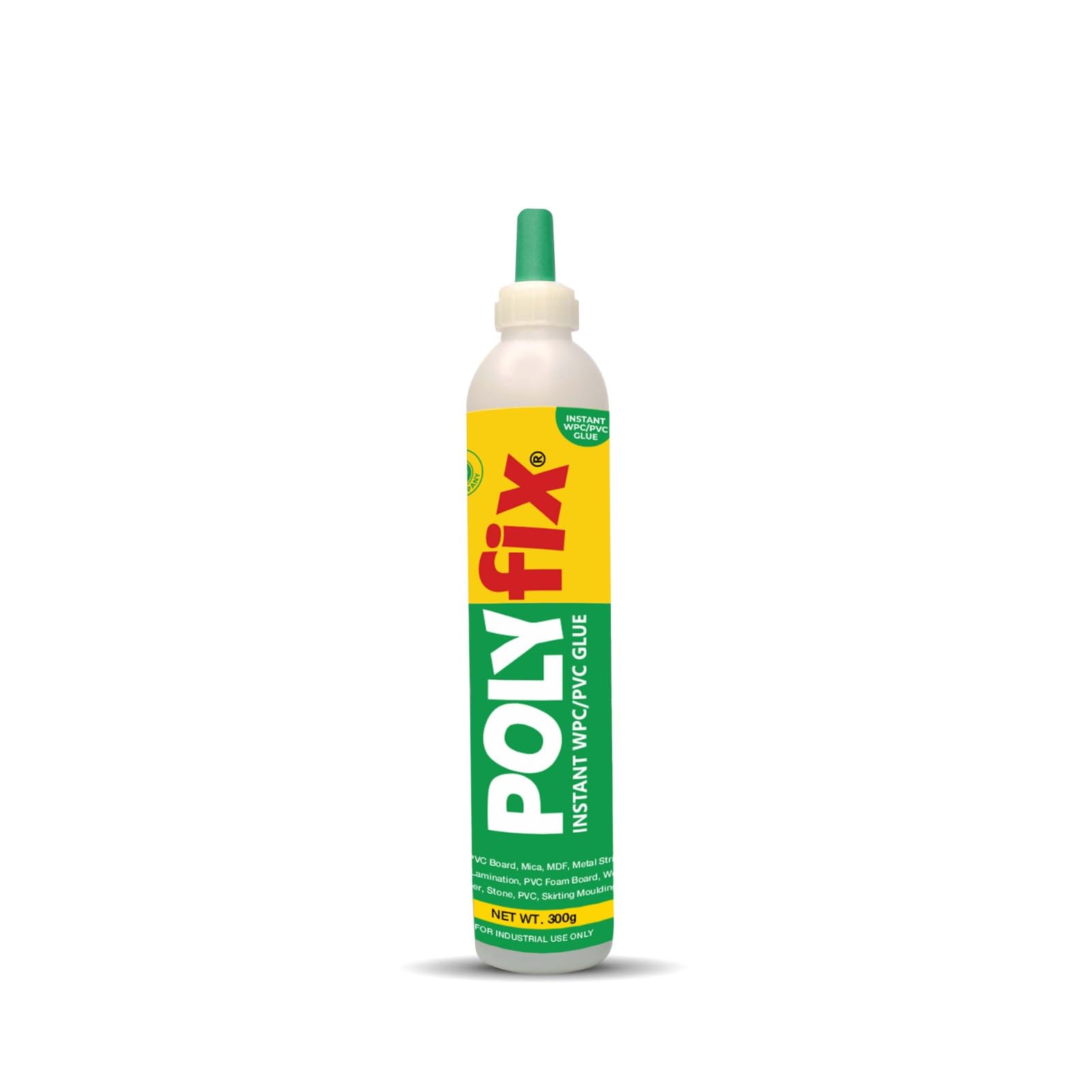 POLYFIX Instant WPC/PVC Glue For Wood,Mica,Acrylic Sheets, Ceramics, Stone, WPC/PVC boards, Gypsum,Charcoal Sheet, Korean Sheet, Metal Strip, Stone, Banding Tape etc. 300g