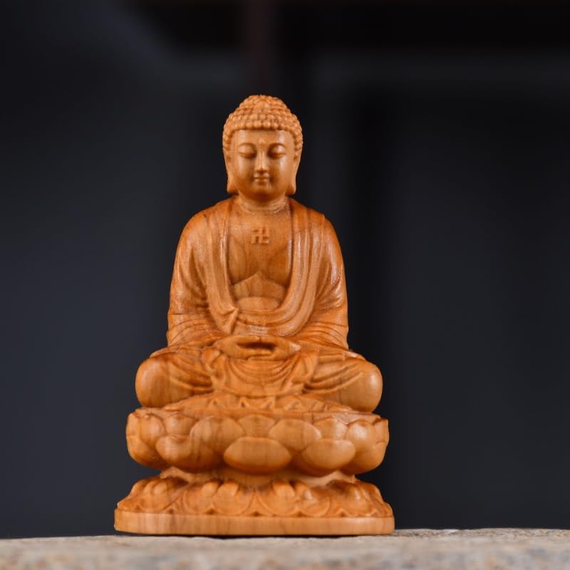Dekoracja biurka Statua z litego drewna Sztuka nowoczesna ręcznie rzeźbiona chińska statua buddy dom Feng Shui ozdoby statua rzeźby dekoracja domu