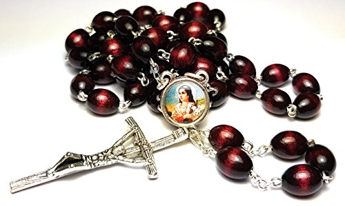 Relic Rosary 3rd class of Saint Maria Goretti patron of Victims of rape, Crime victims, teenage girls, modern youth Santa María Goretti (Cherry)