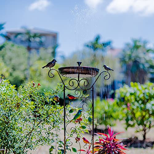 Dreamsoul 39.6 Inch Bird Bath With Trellis For Climbing Plants, Metal Bird Bath Outdoor Garden Birdbaths Tall Bird Bath With Antique Iron, Detachable #TOP5