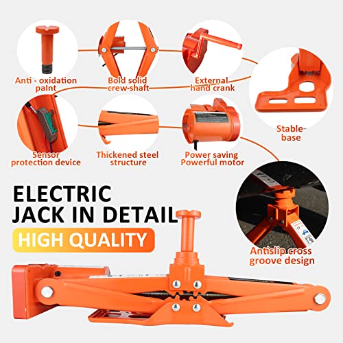 Zaishang Electric Car Jack Kit 5 Ton 12V Scissor Jack With Electric Impact Wrench, Portable Emergency Car Lift Tire Change Tools #TOP5