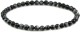 Keleny 4 مم خرز دائري طبيعي الأحجار الكريمة روك كريستال متمدد سوار 7 بوصة للجنسين, 7 Inch, حجر, كوارتز زيت