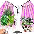 Grow Lights for Indoor Plants, 4 in 1 Full Spectrum Plant Lights for Indoor Growing with Adjustable Brightness On/Off Switch and Timer, Plant Grow Light liftable Height for Plant Growth and Flowe
