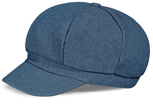 Wetoo Women Washed Denim Newsboy Cap Beret Cap Bakerboy Hat Paper Boy Hat #TOP1