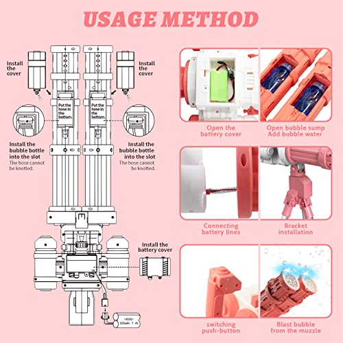 Gatling Bubble Gun With Stand - Craft Spot! 2023 Automatic Continuous Bubble Machine Gun For Kids Adults,Fireworks Bubble Machine With Lights,Rechargeable Bubble Maker For Wedding Summer Party Outdoor #TOP3