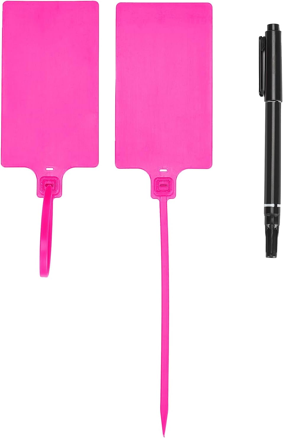 SIDAZON 100 pcs Rose red Plastic Seals Shipping Tags，Water Proof Large Label Ties