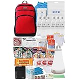 防災のミカタ 防災グッズ セット リュック 2人用 68点 赤 非常用リュック 【日本防災ブランド】 大容量リュック 非常用 簡易 トイレ 保存食 保存水