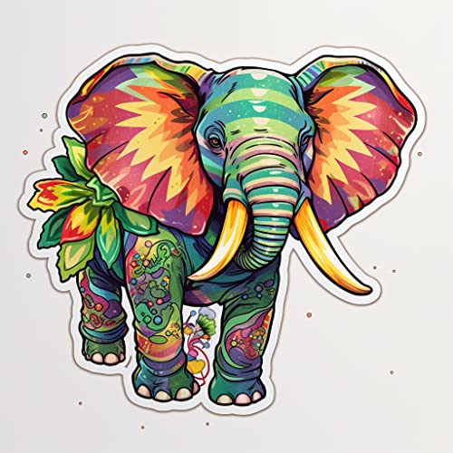 Image of Yoonek Graphics Elephant Vinyl Decal Sticker for Car Window, Laptop, and More. #1918Option1-4