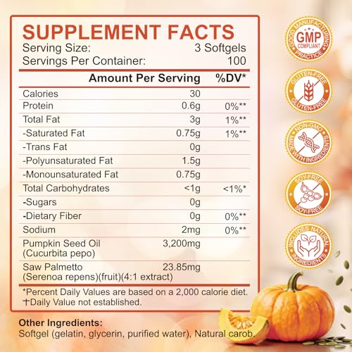 SCOLA Pumpkin Seed Oil with Saw Palmetto Softgels