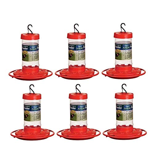First Nature 3051 Hummingbird Feeder 16-Ounce (6 Pack Red)