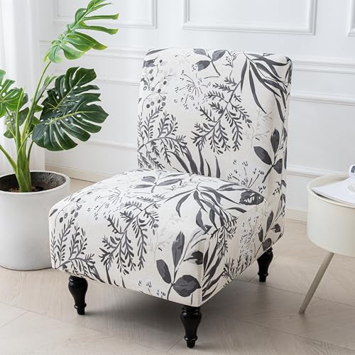 Image of Eco-Ancheng Armless Chair Slipcover Removable Armless Accent Chairs Covers Washable Armless Slipper Chair Slipcover Printed Armless Chair Furniture Protector Covers for Living Dining Room Hotel