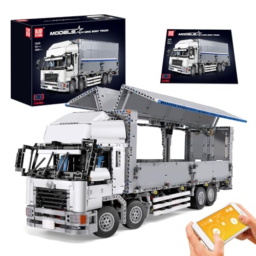 Mould King 13139 Technik (Fernbedienung & App-Steuerung R/C) Mobile Wing Booy Truck, Modell-Bausteinsatz, Wildcard-Container-Trucks mit 8 Motoren, Technologieflügel-Baufahrzeug.