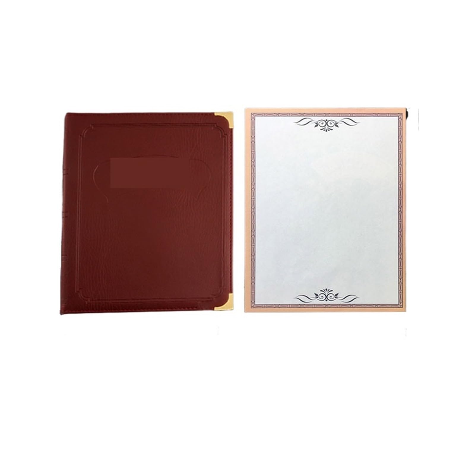 Portada de menú de restaurante Soporte de menú cuero PU grueso A4 for restaurante, carpeta exhibición tarjetas bolsillo 7 hojas(Wine A4 7 sheets)