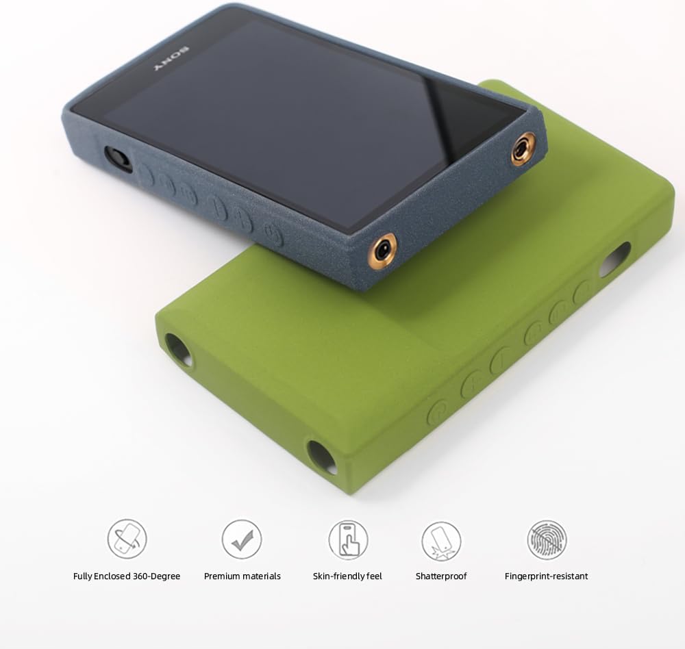 Soft Matte Silicone Protective Shell Skin Case Cover for Sony NW-ZX700 NW-ZX707 NW-ZX700 (Sand Blue)