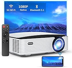 NexiGo Outdoor Movie Projector with WiFi and Bluetooth, Native 1080P, Dolby_Sound Support, 5.1, Compatible w/T