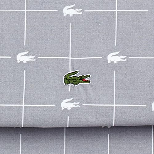 Image of Lacoste Slice 100% Cotton Percale Sheet Set, Sleet, Full