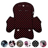 BambiniWelt24 BAMBINIWELT Ersatzbezug, Sitzkissen, Bezug für Fahrradsitz, Modell RÖMER Jockey (Modell 5, Design) (schwarz rote Punkte) XX