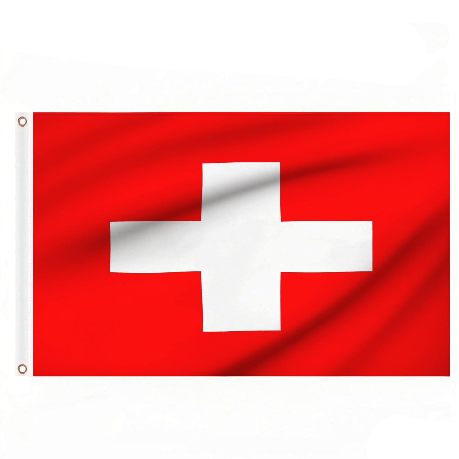 2PCS Switzerland Flags 5ft x 3ft, Large Big Swiss Flag with Brass Eyelets for Football Events School Culture Day National Day Party Outdoor Decorations โ image 1