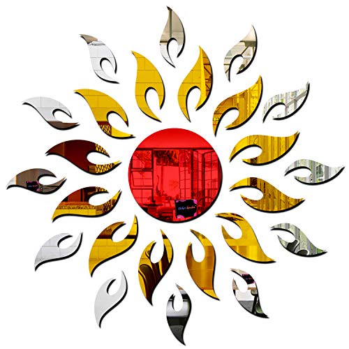 Image of Bikri Kendra - Sun Multi Color Mirror Wall Stickers (Multicolor)